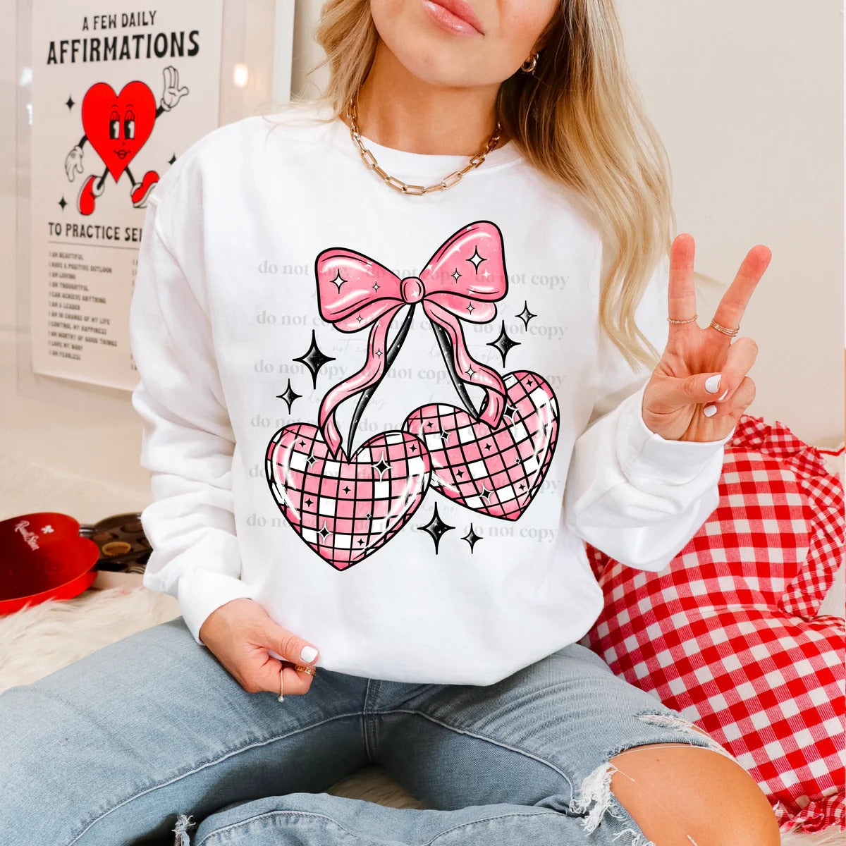 RTS DISCO CHERRIES * GLITTER CLEAR FILM SCREEN PRINT TRANSFER *