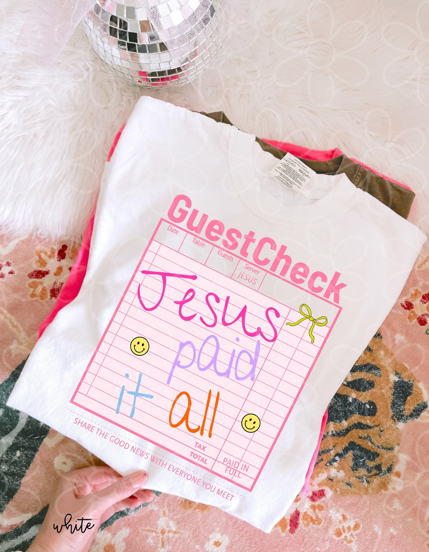 RTS *JESUS PAID FOR IT ALL * GLITTER CLEAR FILM SCREENPRINT TRANSFER