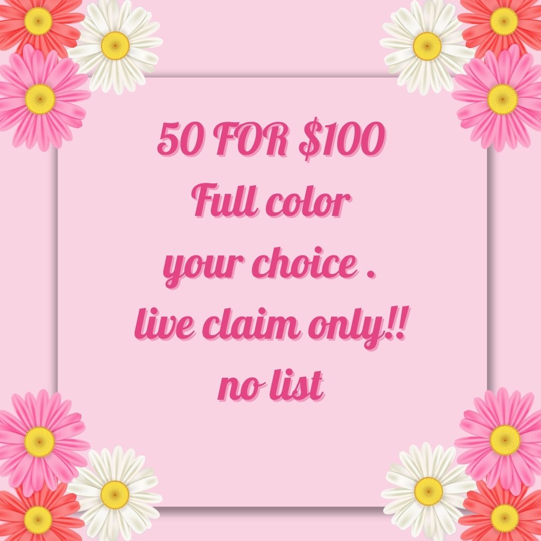 TIKTOK LIVE SALE 50 FOR $100 WHILE SUPPLIES LAST !