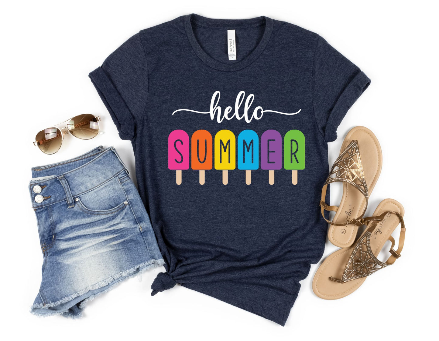 RTS **NEW ** Hello Summer ** MATTE GLITTER **Clear film transfer - Nu Kustomz llc
