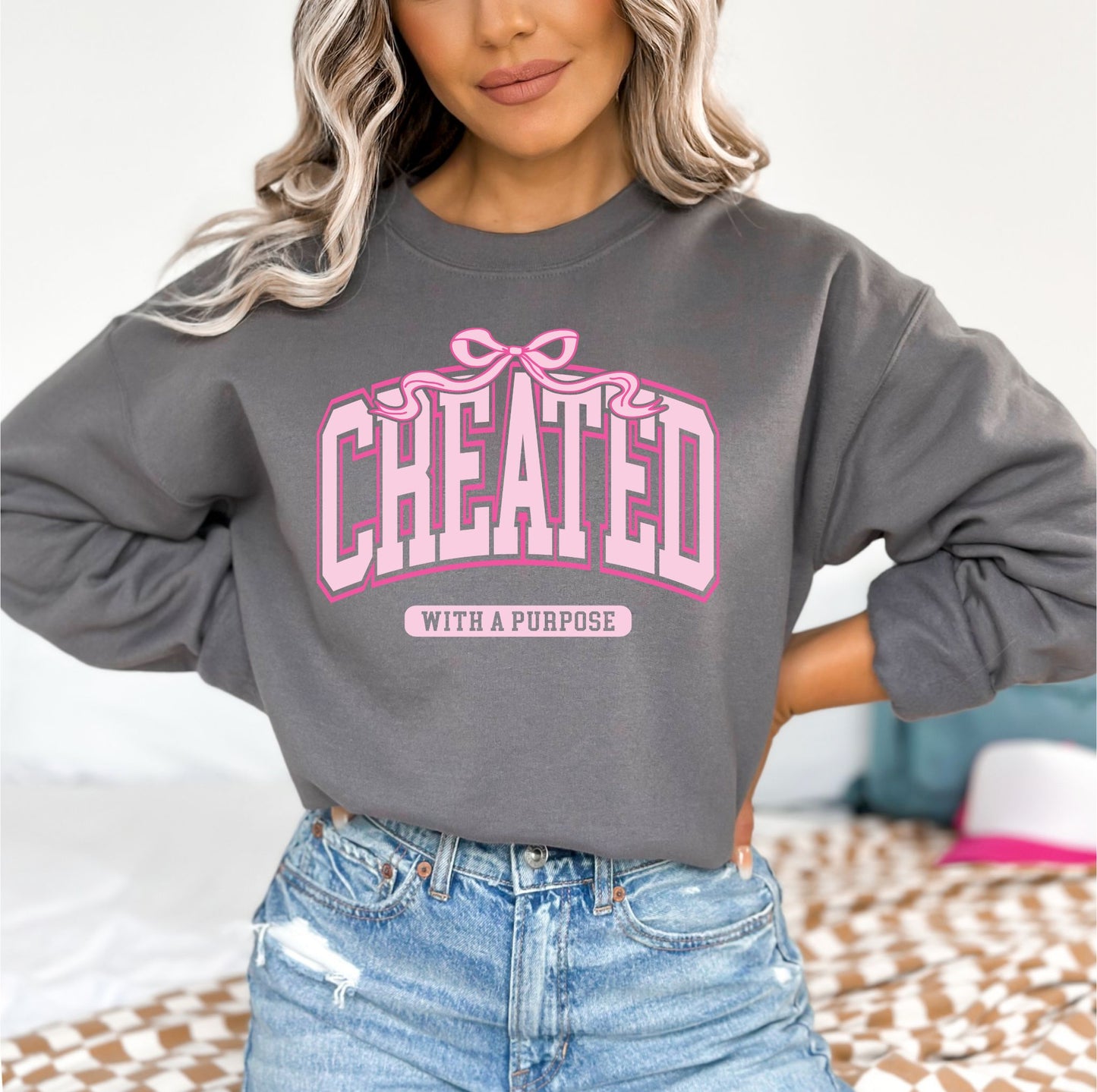 RTS CREATED WITH A PURPOSE* GLITTER CLEAR FILM SCREEN PRINT TRANSFER *