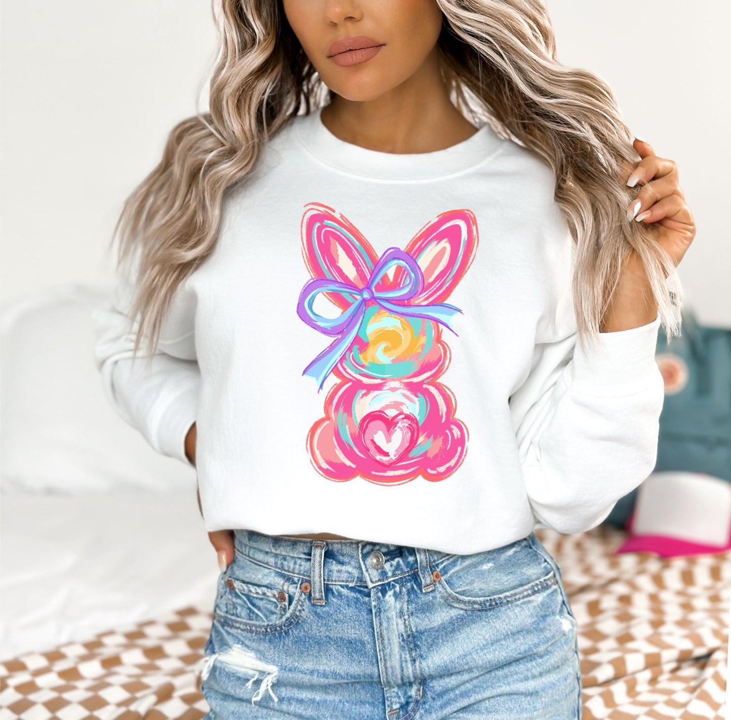RTS *WATER COLOR BUNNY GLITTER*