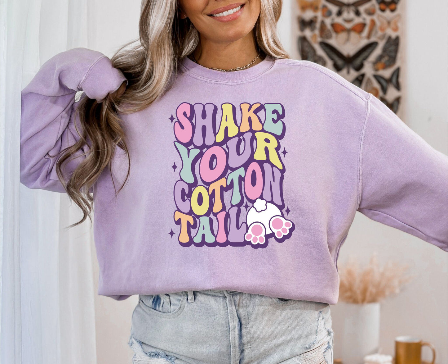 RTS |SHAKE YOUR COTTON TAIL| GLITTER CLEARFILM SCREEN PRINT TRANSFER|