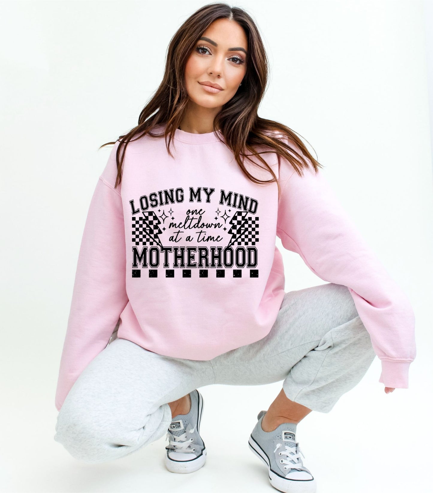RTS |LOSING MY MIND MOTHERHOOD| HIGH HEATS SCREEN PRINT TRANSFER| SINGLE COLOR BLACK INK |