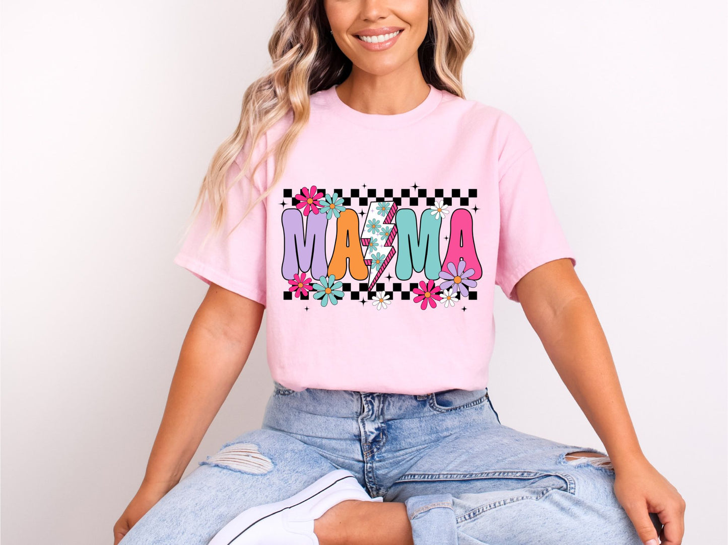 RTS *FLORAL MAMA BOLT* GLITTER CLEAR FILM SCREEN PRINT TRANSFER