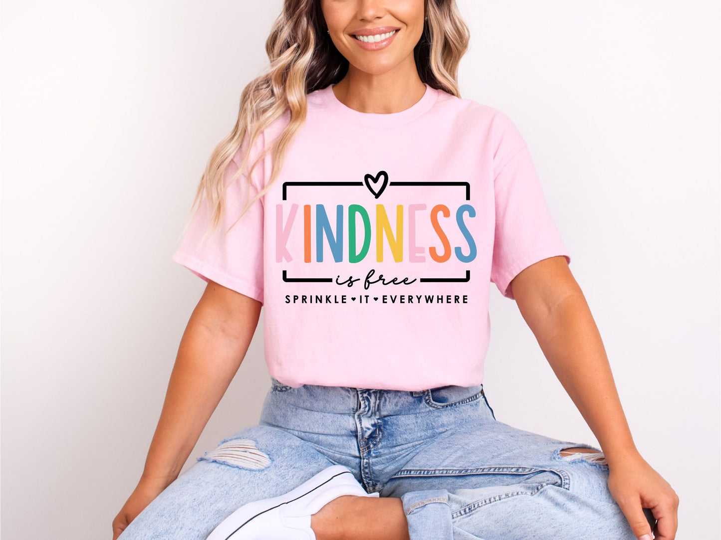 RTS * KINDNESS IS FREE * GLITTER CLEAR FILM SCREEN PRINT