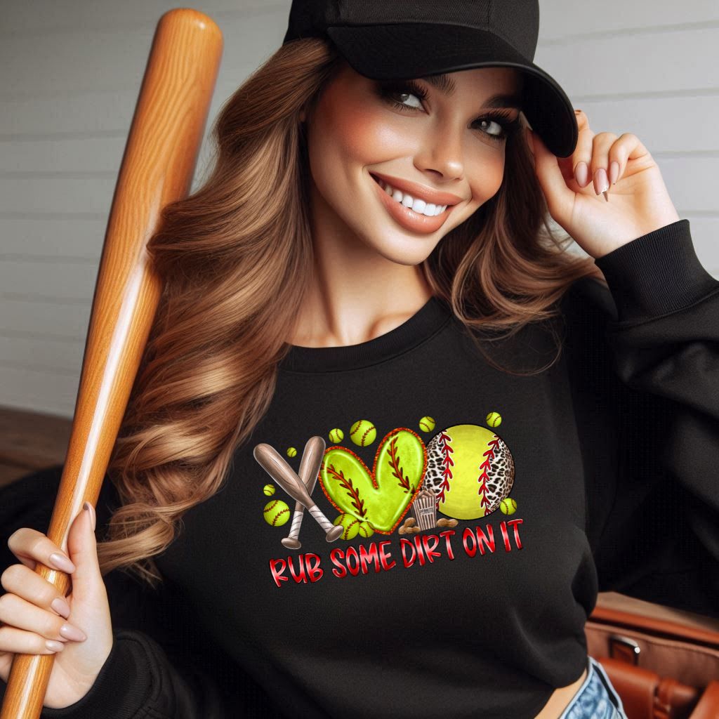 RTS* RUB SOME DIRT N IT* GLITTER CLEAR FILM SCREEN PRINT TRANSFER