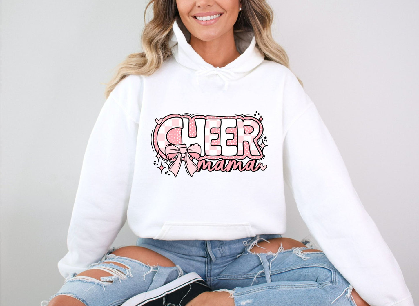 RTS* FLORAL CHEER MAMA PINK * GLITTER CLEAR FILM SCREEB PRINT TRANSFER