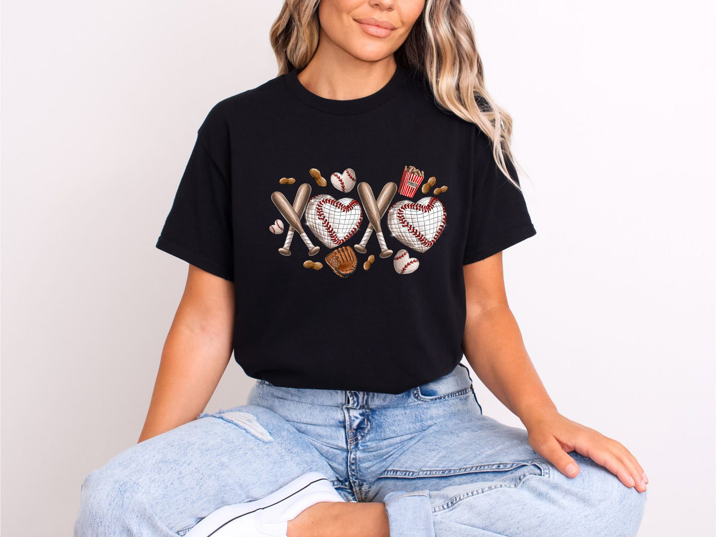 RTS* XOXO BASEBALL* GLITTER CLEAR FILM SCREEN PRINT TRANSFER