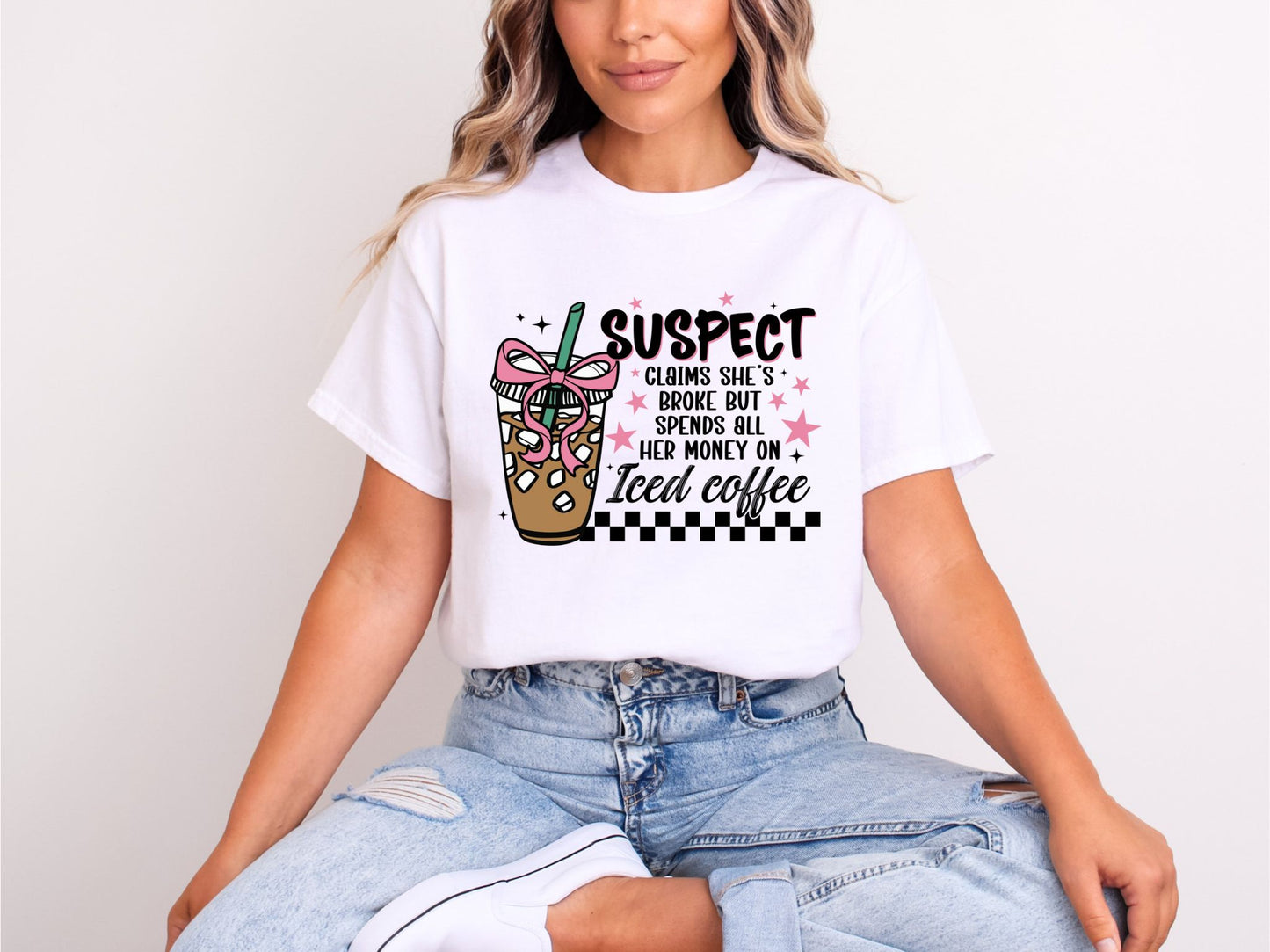 RTS* SUSPECT COFFEE* GLITTER CLEAR FILM SCREEN PRINT TRANSFER