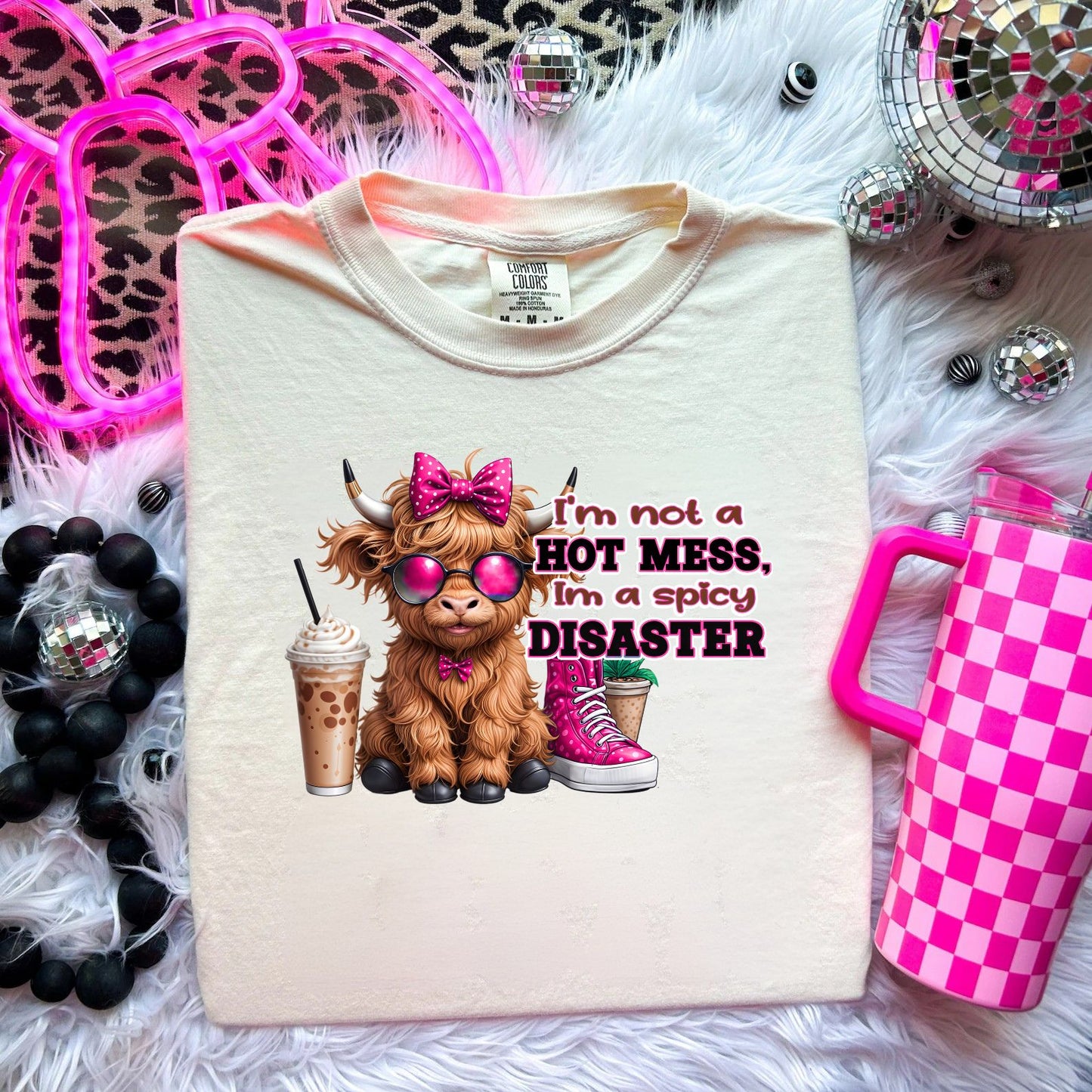 RTS |SPICYDISASTER COW| GLITTER CLEARFILM SCREEN PRINT TRANSFER|