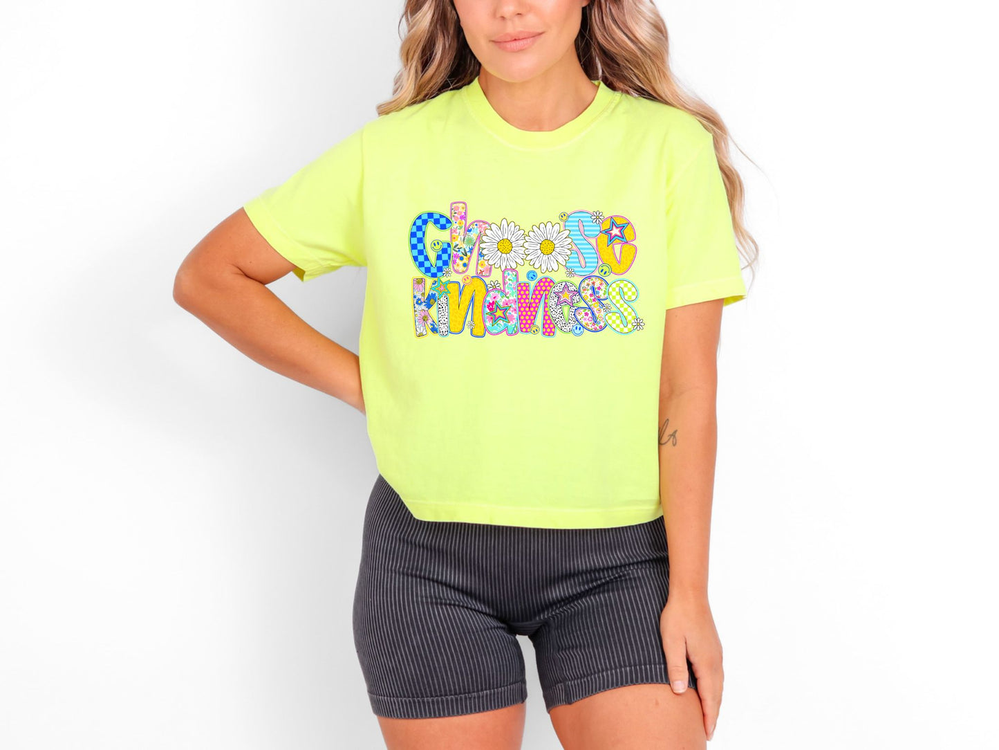 RTS*FLORAL CHOOSE KINDNESS* GLITTER CLEAR FILM SCREENPRINT TRANSFER