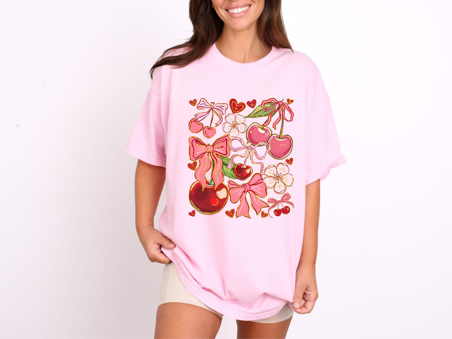 RTS*CHERRY COQUETTE COLLAGE * GLITTER CLEAR FILM SCREENPRINT TRANSFER