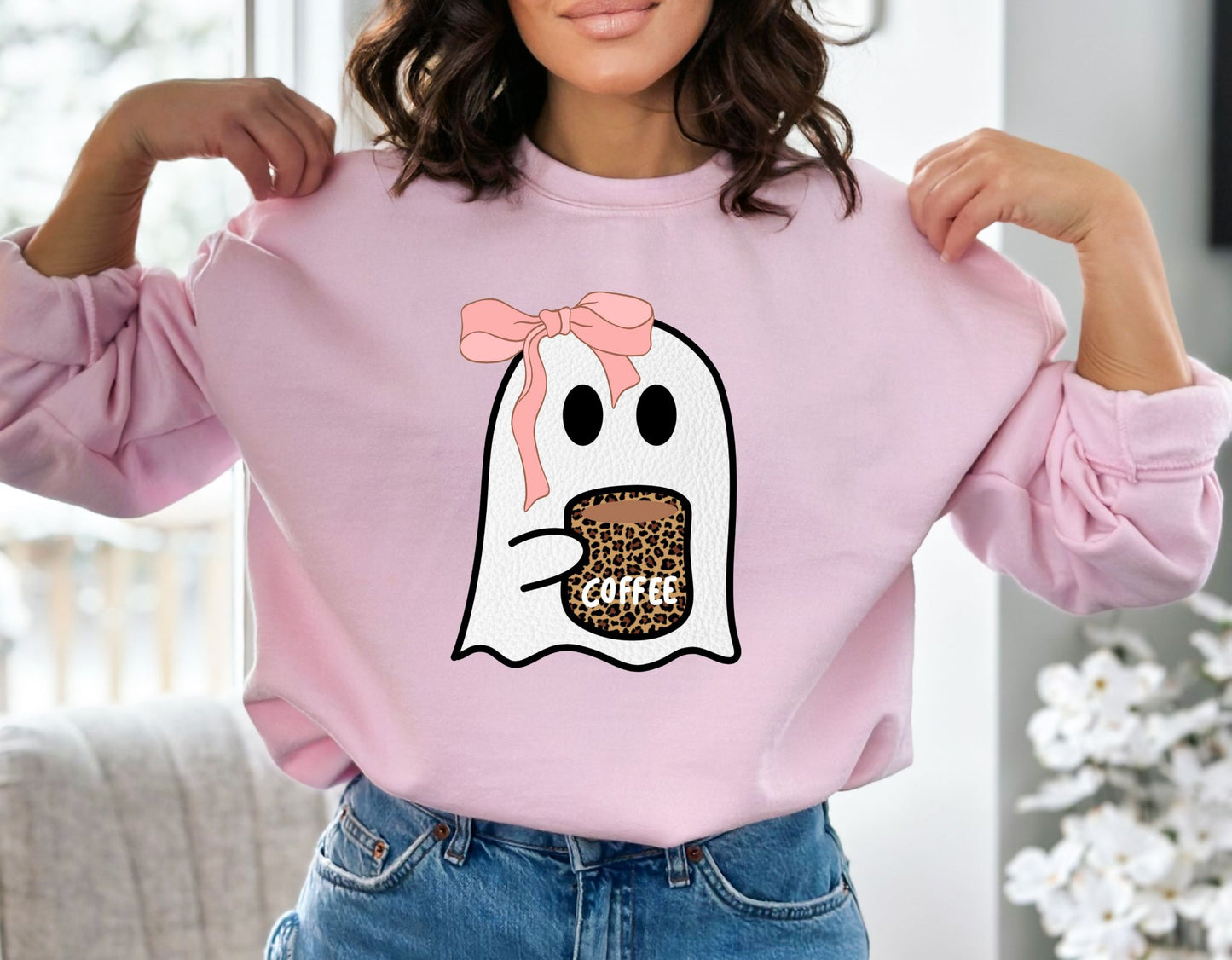 RTS*COFFEE GHOST* GLITTER CLEAR FILM SCREENPRINT TRANSFER