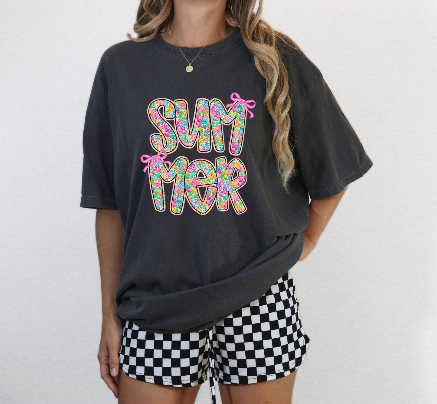 RTS *SUMMER BRIGHT WITH BOWS* GLITTER CLEAR FILM SCREENPRINT TRANSFER