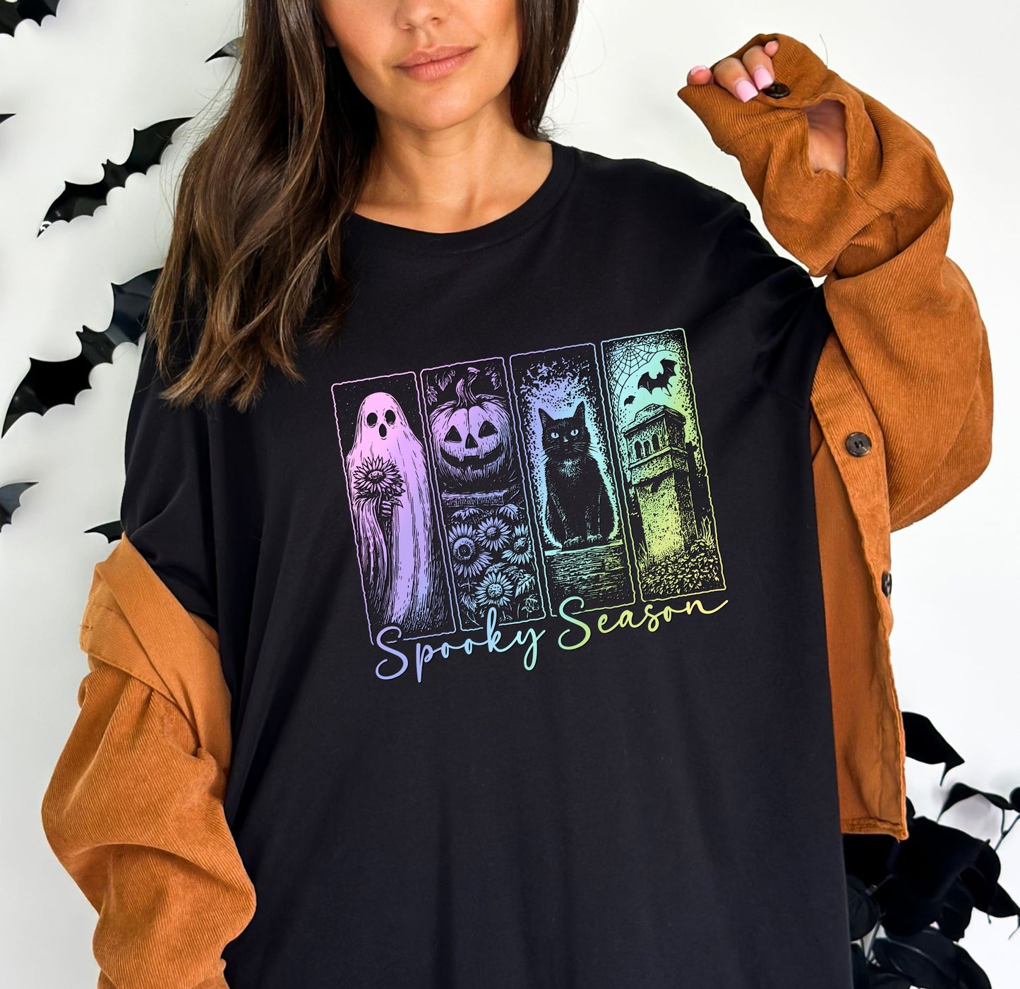 RTS *SPOOKY SEASON VINTAGE NEON* GLITTER CLEAR FILM SCREENPRINT TRANSFER