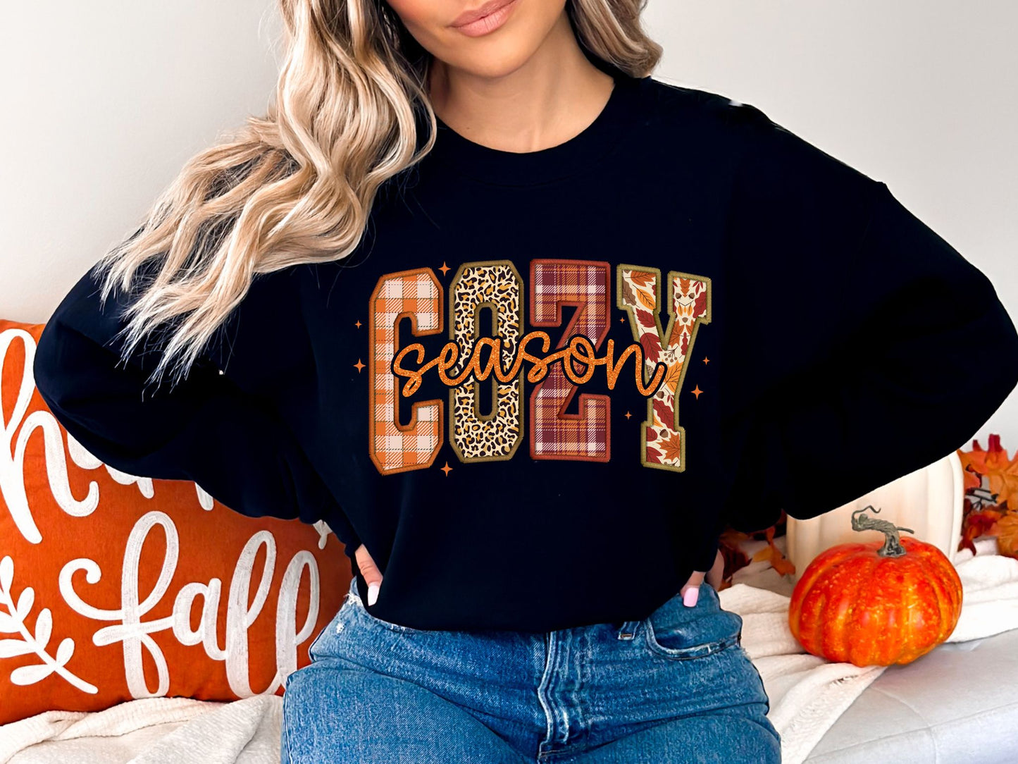 RTS *PLAID COZY SEASON* GLITTER CLEAR FILM SCREENPRINT TRANSFER