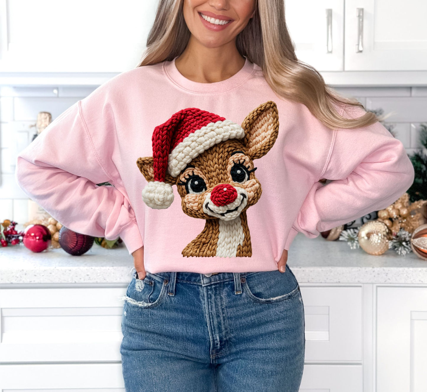 RTS *YARN RUDOLPH *GLITTER CLEAR FILM SCREEN PRINT TRANSFER