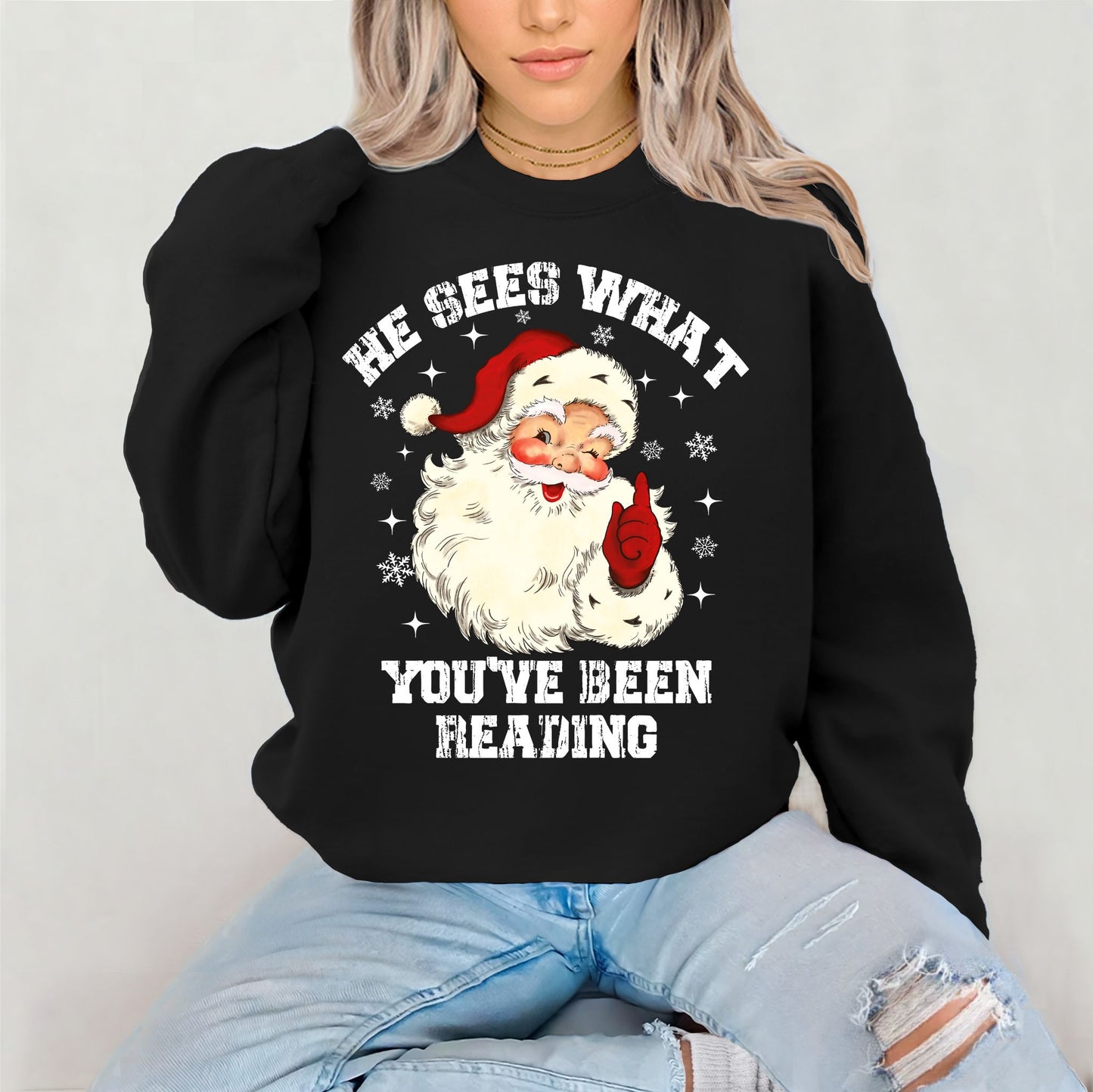 RTS**HE SEES WHAT YOU'VE BEEN READING *GLITTER CLEAR FILM SCREEN PRINT TRANSFER