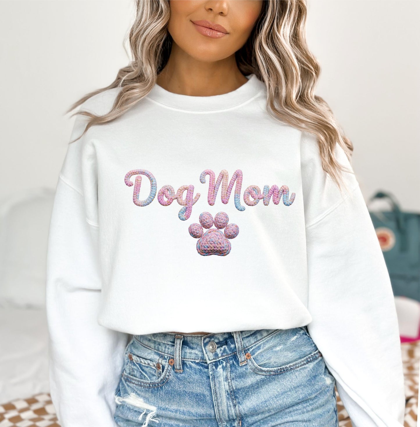 *RTS *DOG MAMA PURPLE YARN * GLITTER CLEAR FILM SCREEN PRINT TRANSFER*