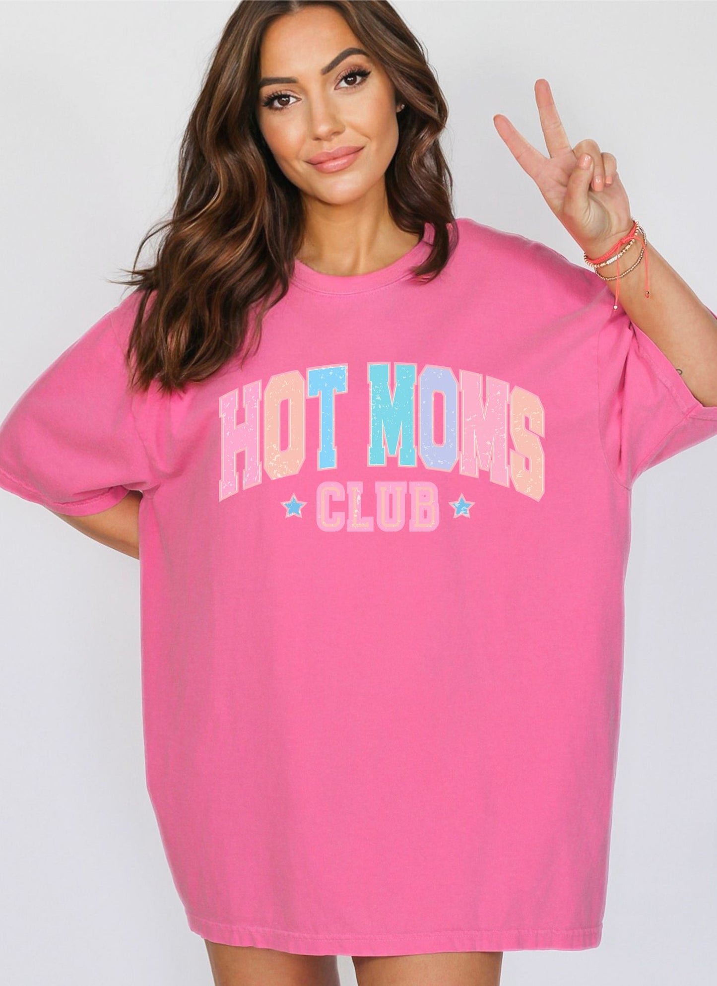 *RTS *HOT MOMS CLUB * GLITTER CLEAR FILM SCREEN PRINT TRANSFER*