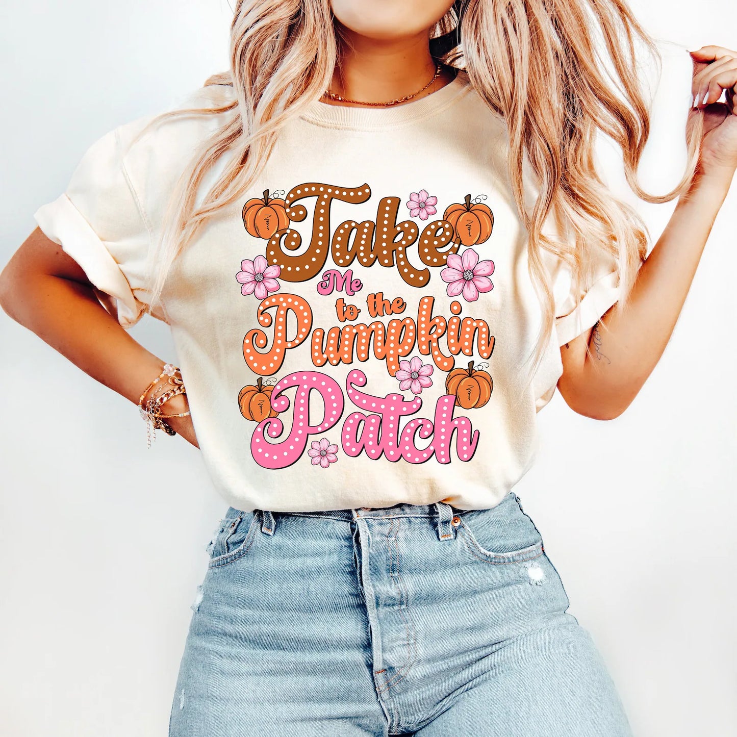 RTS** TAKE ME TO THE PUMPKIN PATCH* GLITTER CLEAR FILM SCREENPRINT TRANSFER