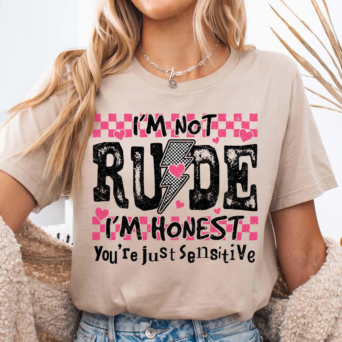 RTS* IM NOT RUDE* GLITTER CLEAR FILM SCREEN PRINT TRANSFER