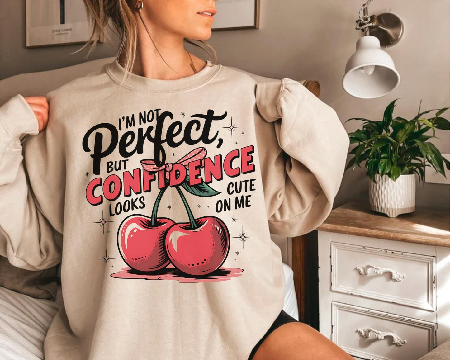 *RTS*IM NOT PERFECT * GLITTER CLEAR FILM SCREEN PRINT TRANSFER*