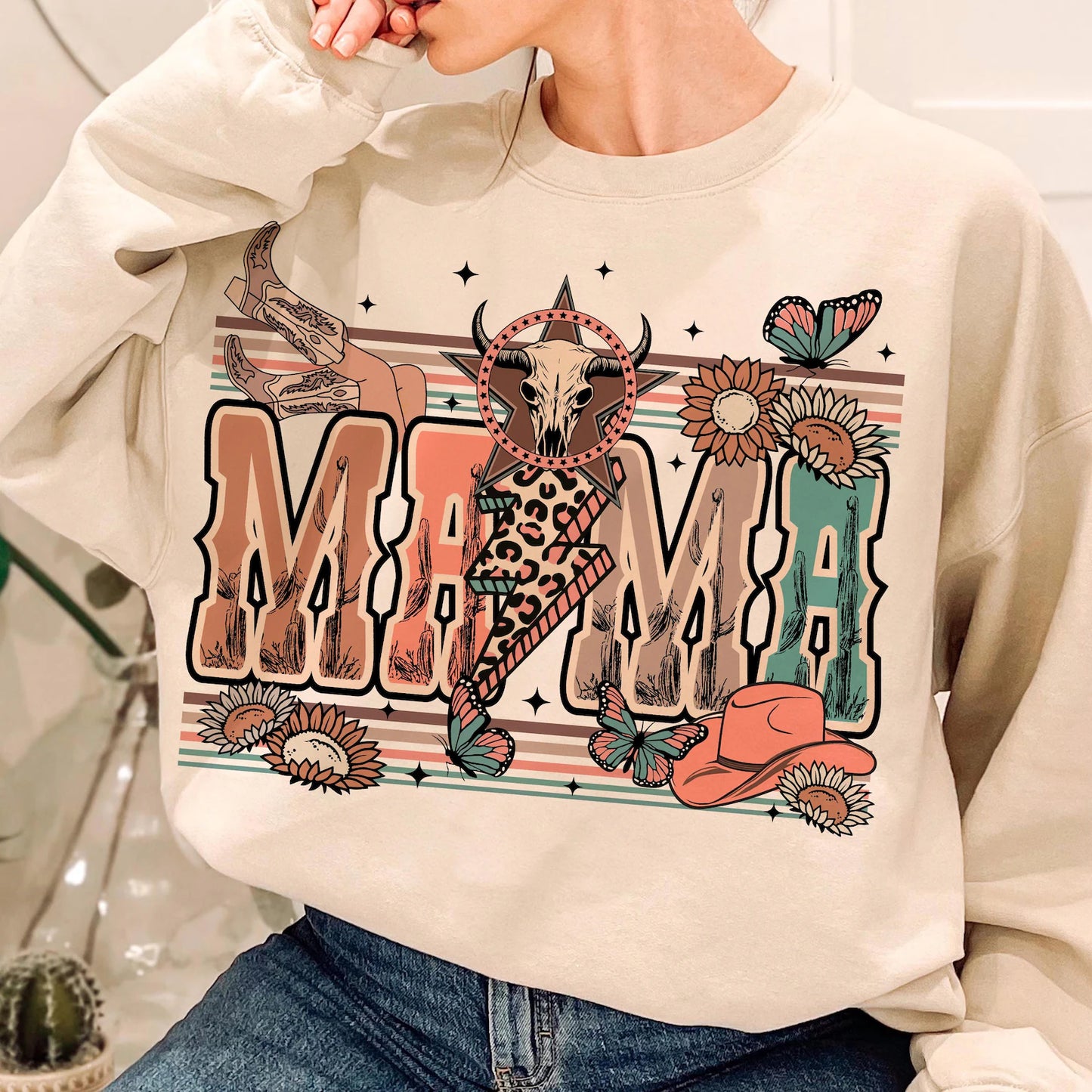 RTS* WESTERN MAMA * GLITTER CLEAR FILM SCREEN PRINT TRANSFER