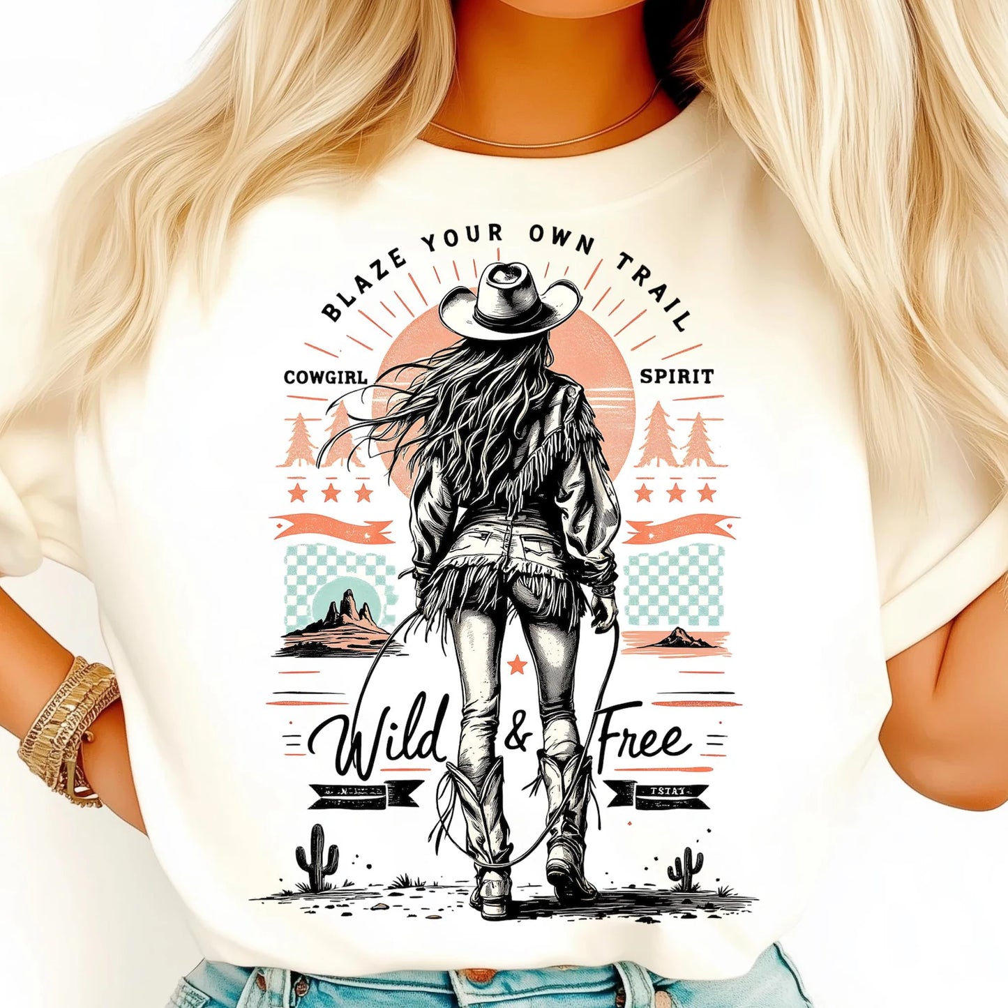 RTS* BLAZE YOUR OWN TRAIL * GLITTER CLEAR FILM SCREEN PRINT TRANSFER