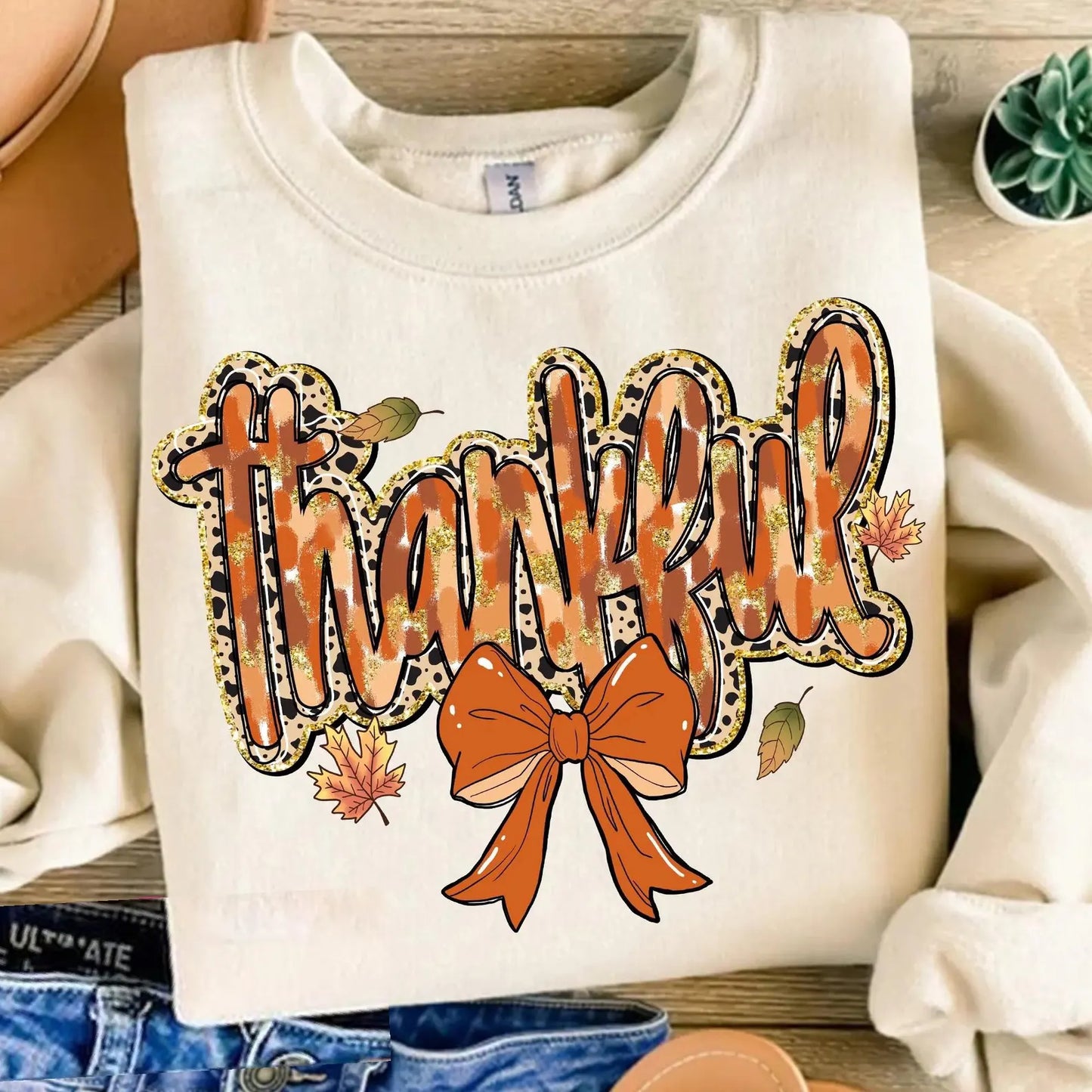 *RTS* THANKFUL* GLITTER GLEAR FILM SCREENPRINT TRANSFER