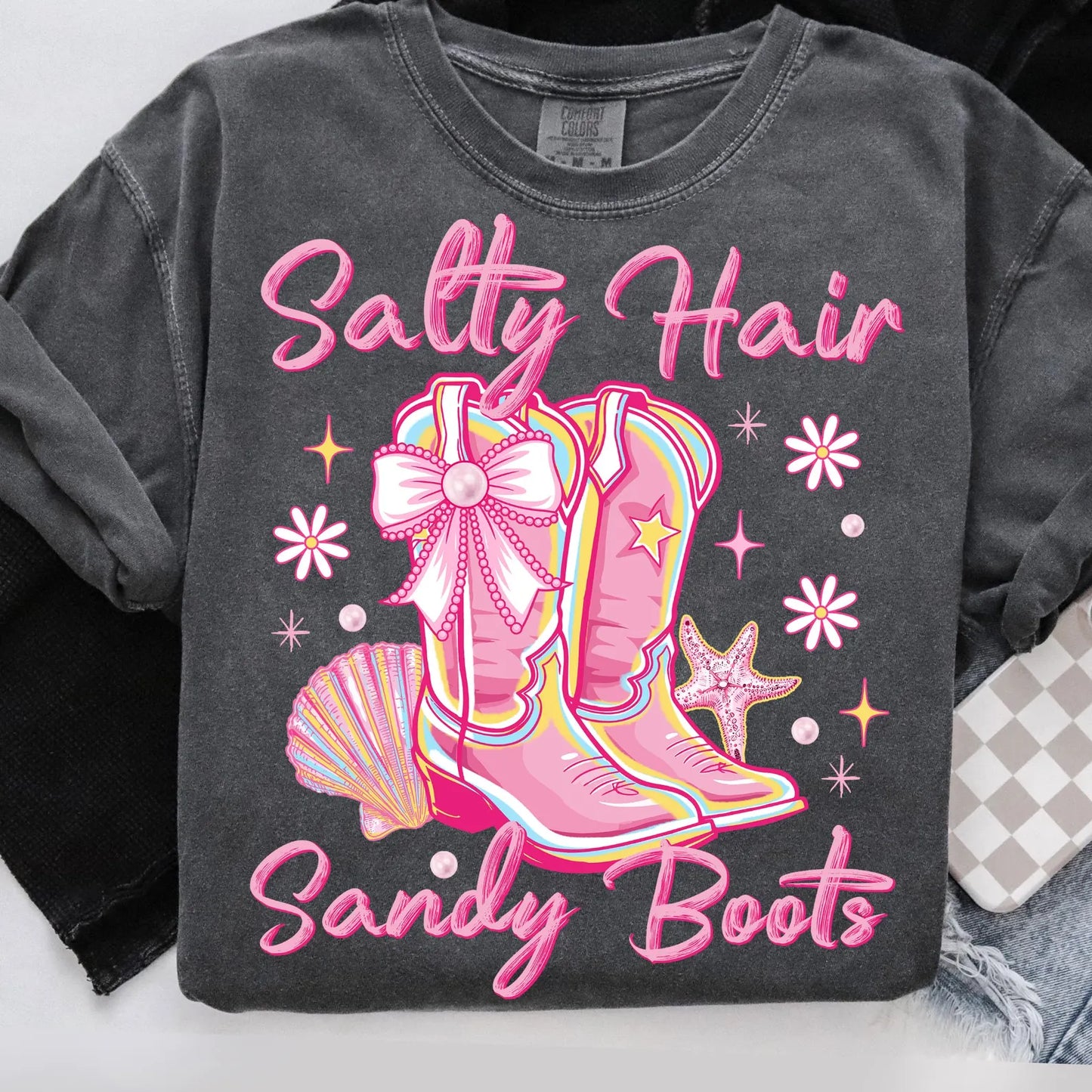 RTS* SALTY HAIR * GLITTER CLEAR FILM SCREEN PRINT TRANSFER