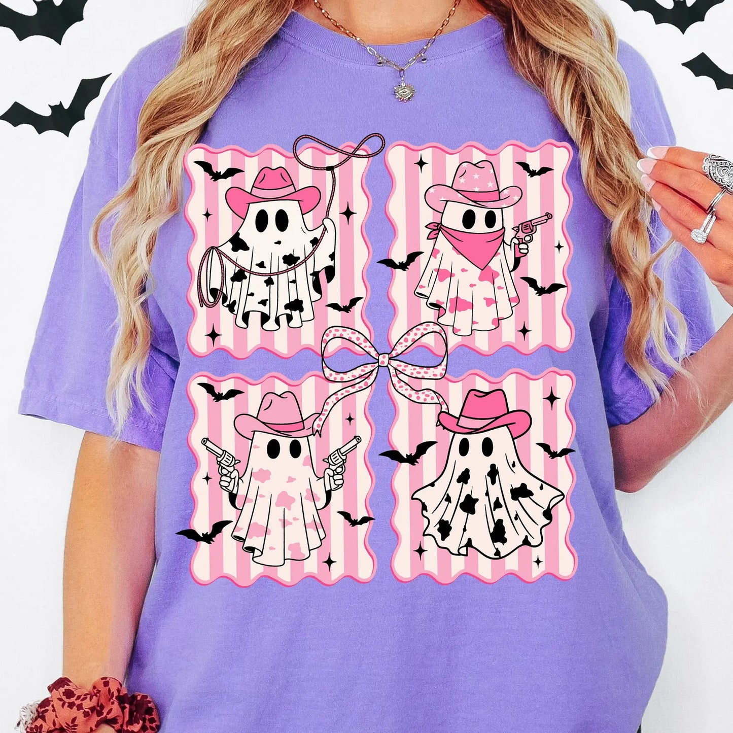 RTS*COW GIRL GHOST* GLITTER CLEAR FILM SCREENPRINT TRANSFER