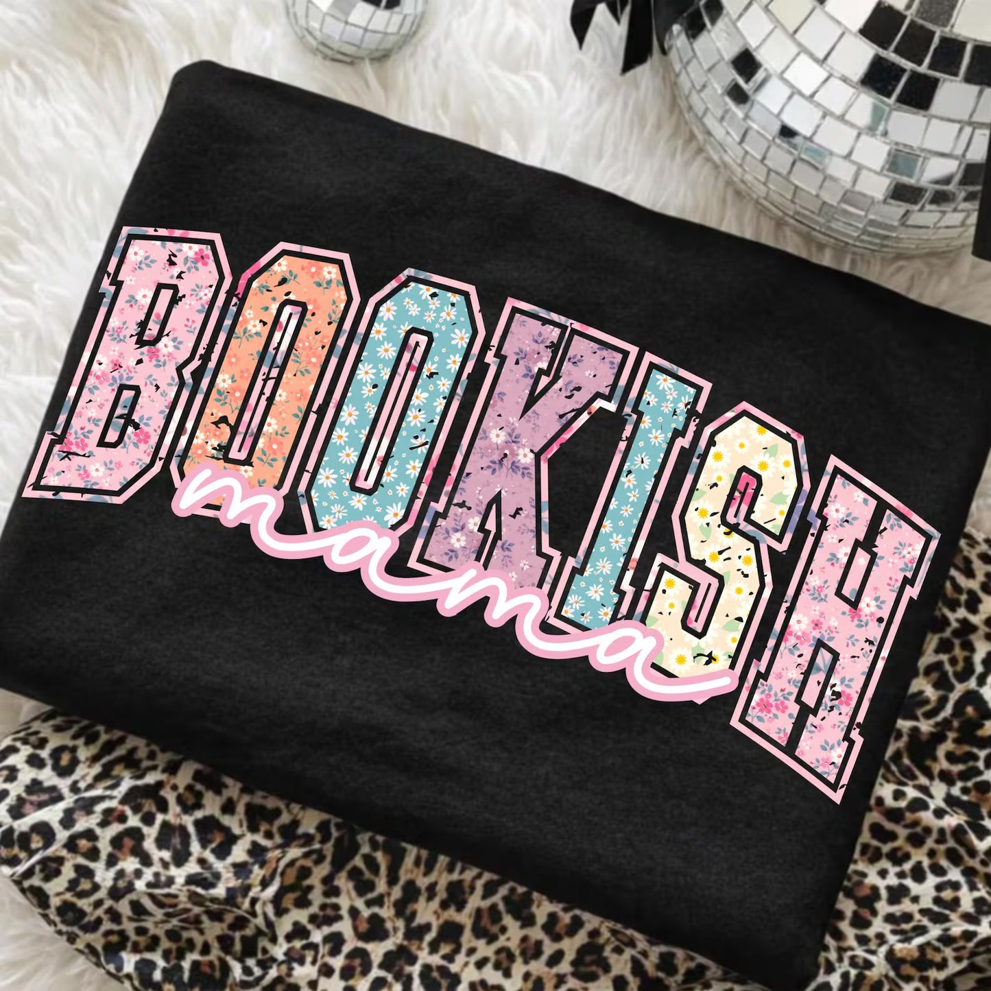 PRE- ORDER** BOOKISH MAMA** GLITTER CLEAR FILM SCREEN PRINT TRANSFER **