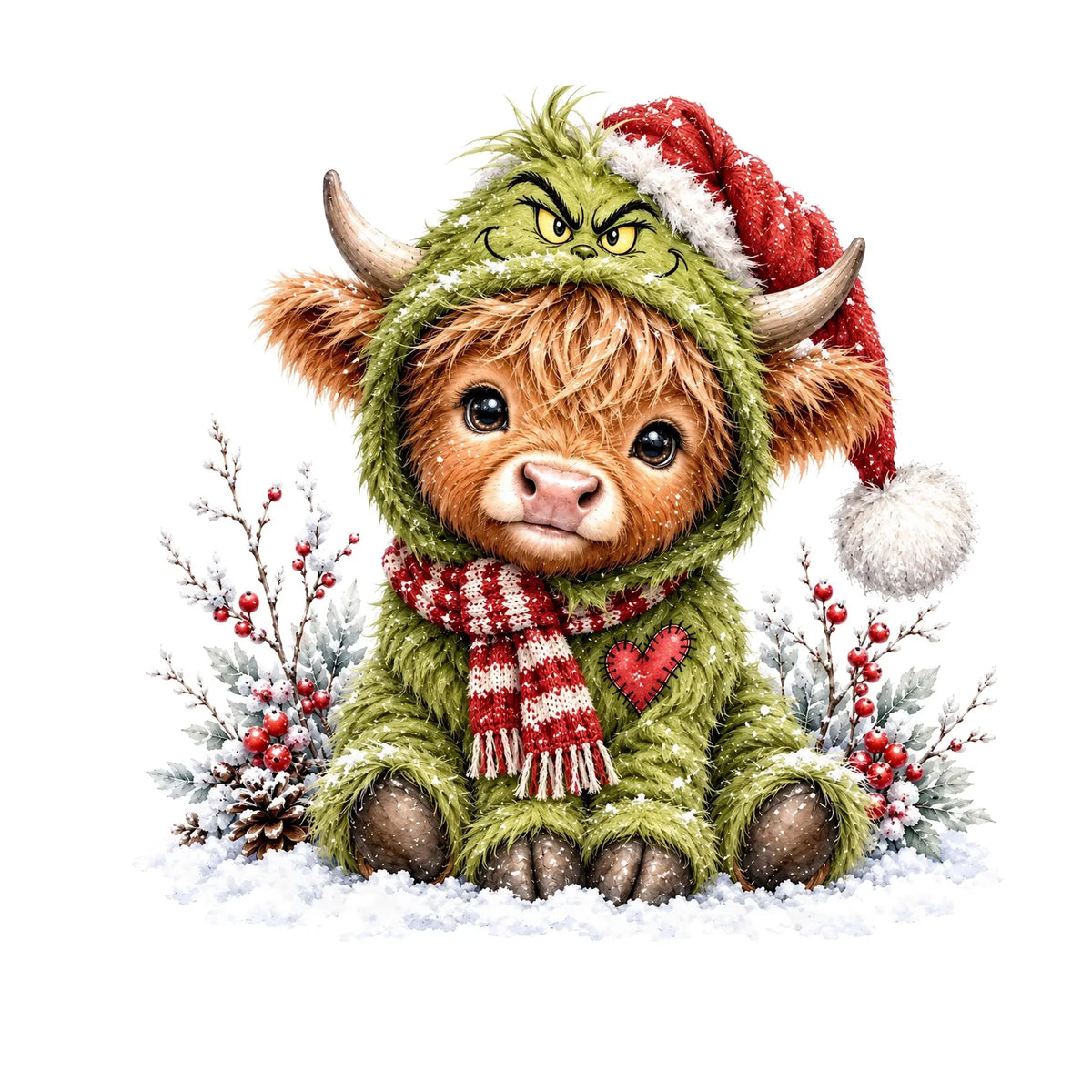 PRE-ORDER *GREENMAN COW * GLITTER CLEAR FILM SCREENPRINTS