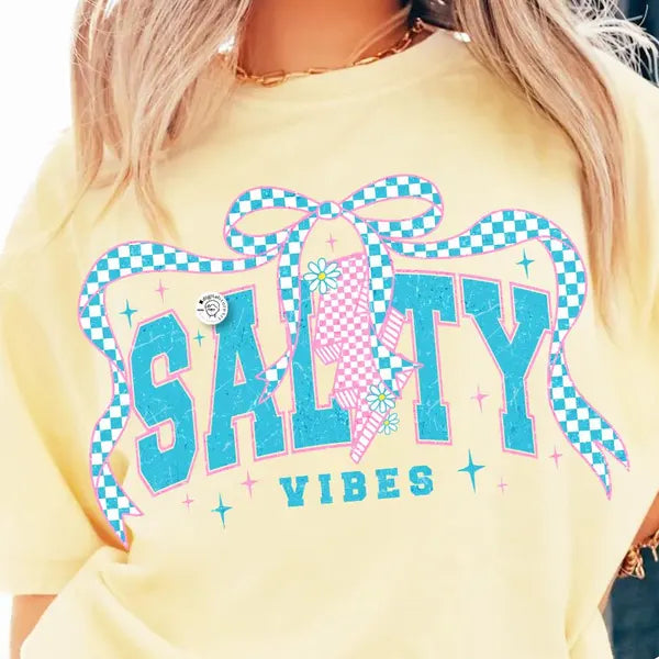 PRE-ORDER*SALTY VIBES * GLITTER CLEAR FILM SCREEN PRINT TRANSFER