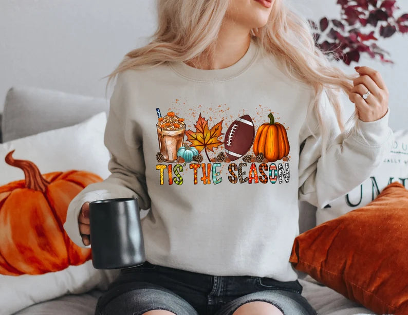 RTS Tis The Season Fall with Football Glitter Dream Transfer - Nu Kustomz llc