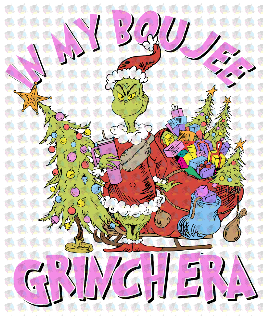 *IN MY BOUJEE GREEN ERA * GLITTER CLEAR FILM SCREENPRINT TRANSFER
