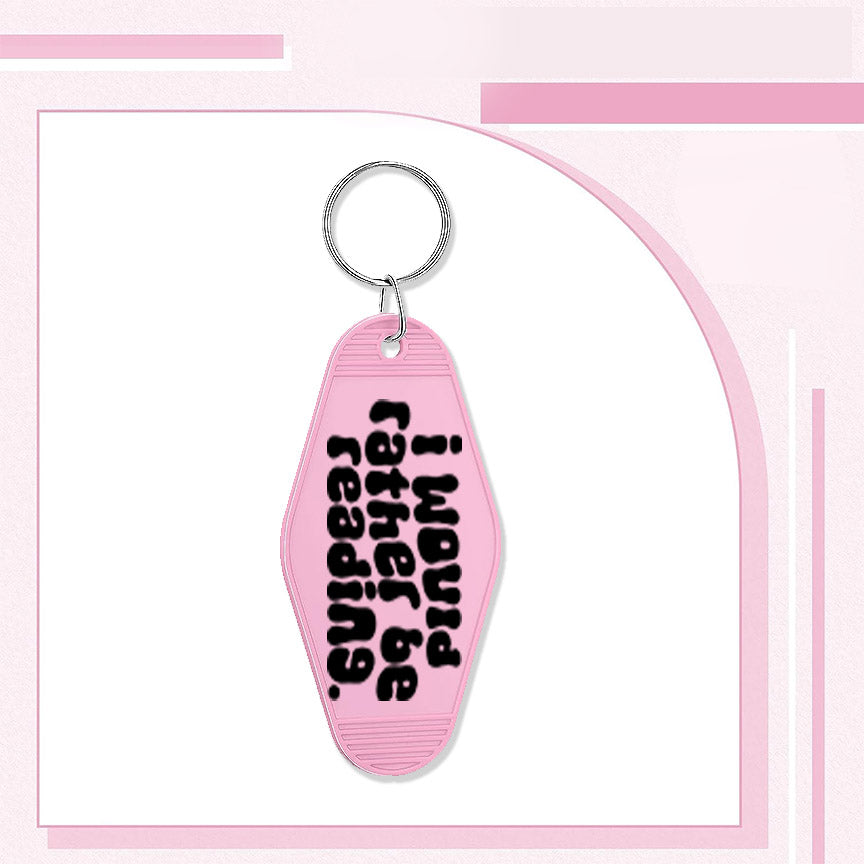 RTS "I'D RATHER BE READING" MOTEL KEYCHAIN UVDTF TRANSFERS - Nu Kustomz llc