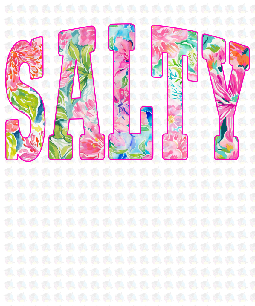 PRE- ORDER**FLORAL SALTY** GLITTER CLEAR FILM SCREEN PRINT TRANSFER **