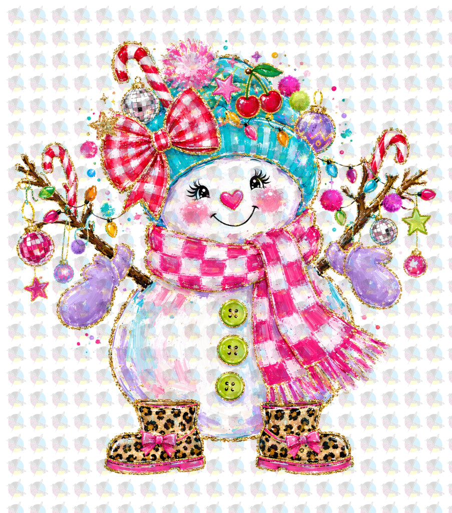 PRE-ORDER *GIRLY CHRISTMAS SNOW GIRL* GLITTER CLEAR FILM SCREENPRINT TRANSFER (Copy) (Copy)