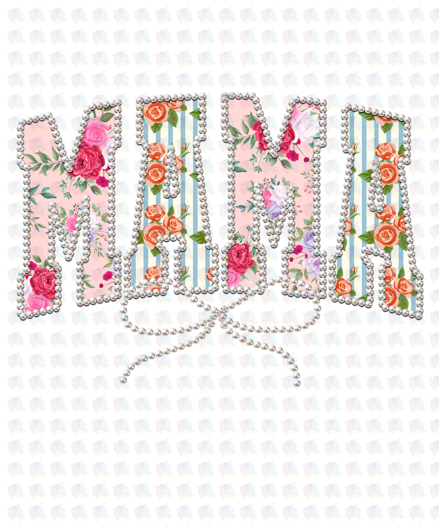 PRE- ORDER**PEARL MAMA ** GLITTER CLEAR FILM SCREEN PRINT TRANSFER **
