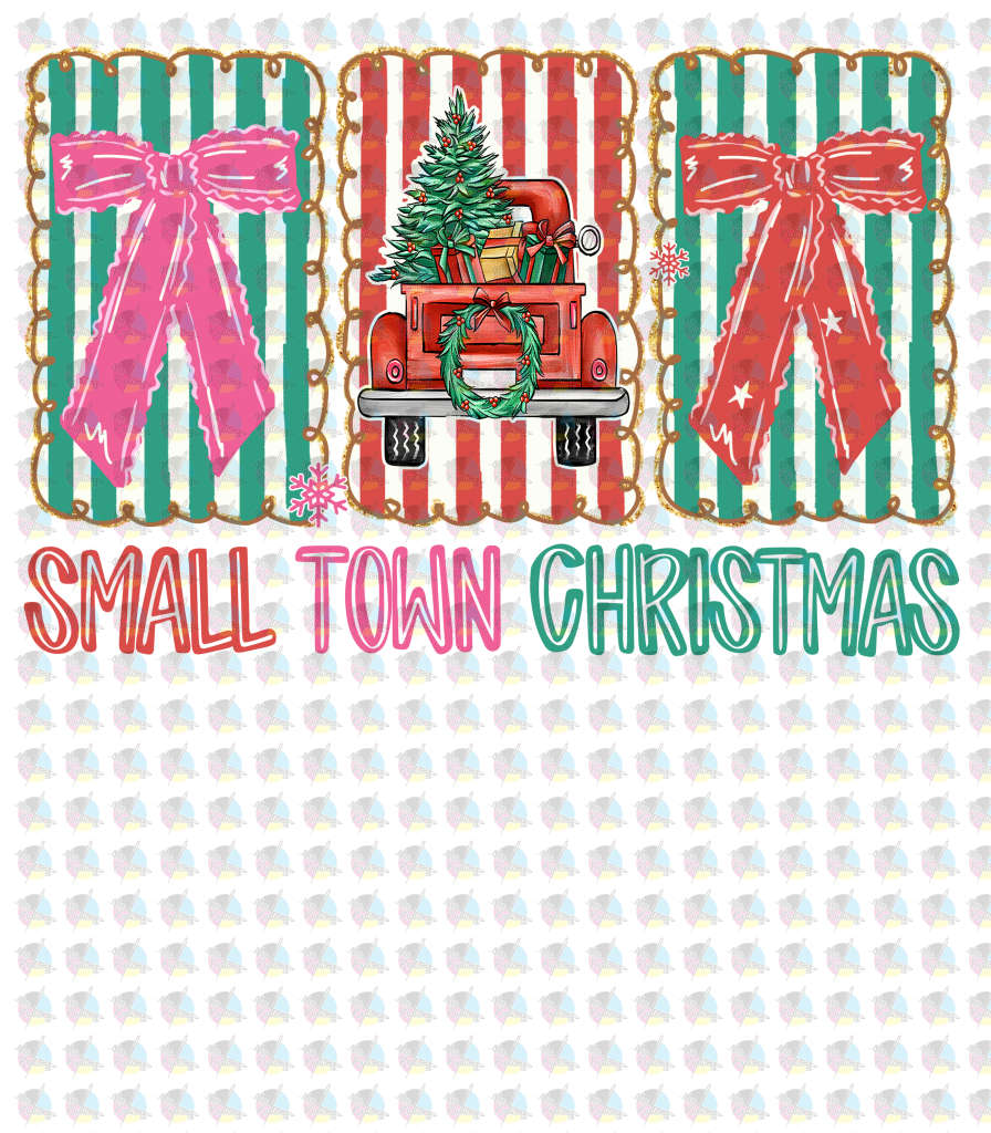 *SMALL TOWN CHRISTMAS SKINNY * GLITTER CLEAR FILM SCREENPRINT TRANSFER