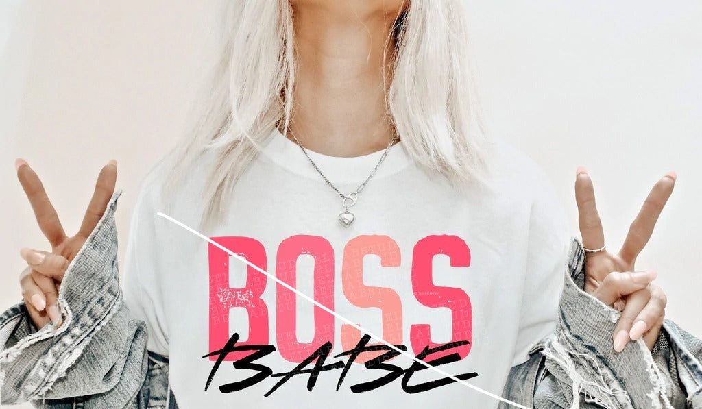RTS Boss Babe Glitter Clear Film Transfer - Nu Kustomz llc