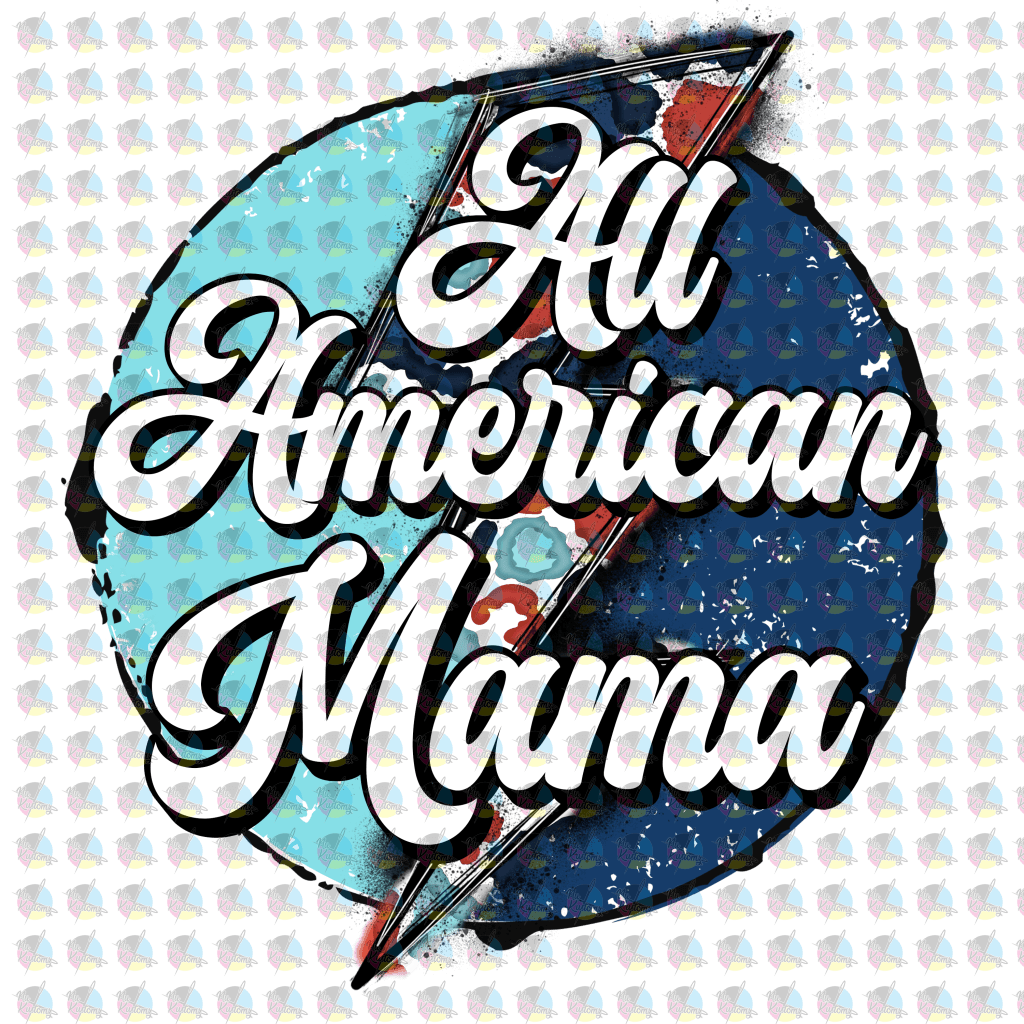 Pre-Order All American Mama Bolt Glitter Dream Transfer Screen Print