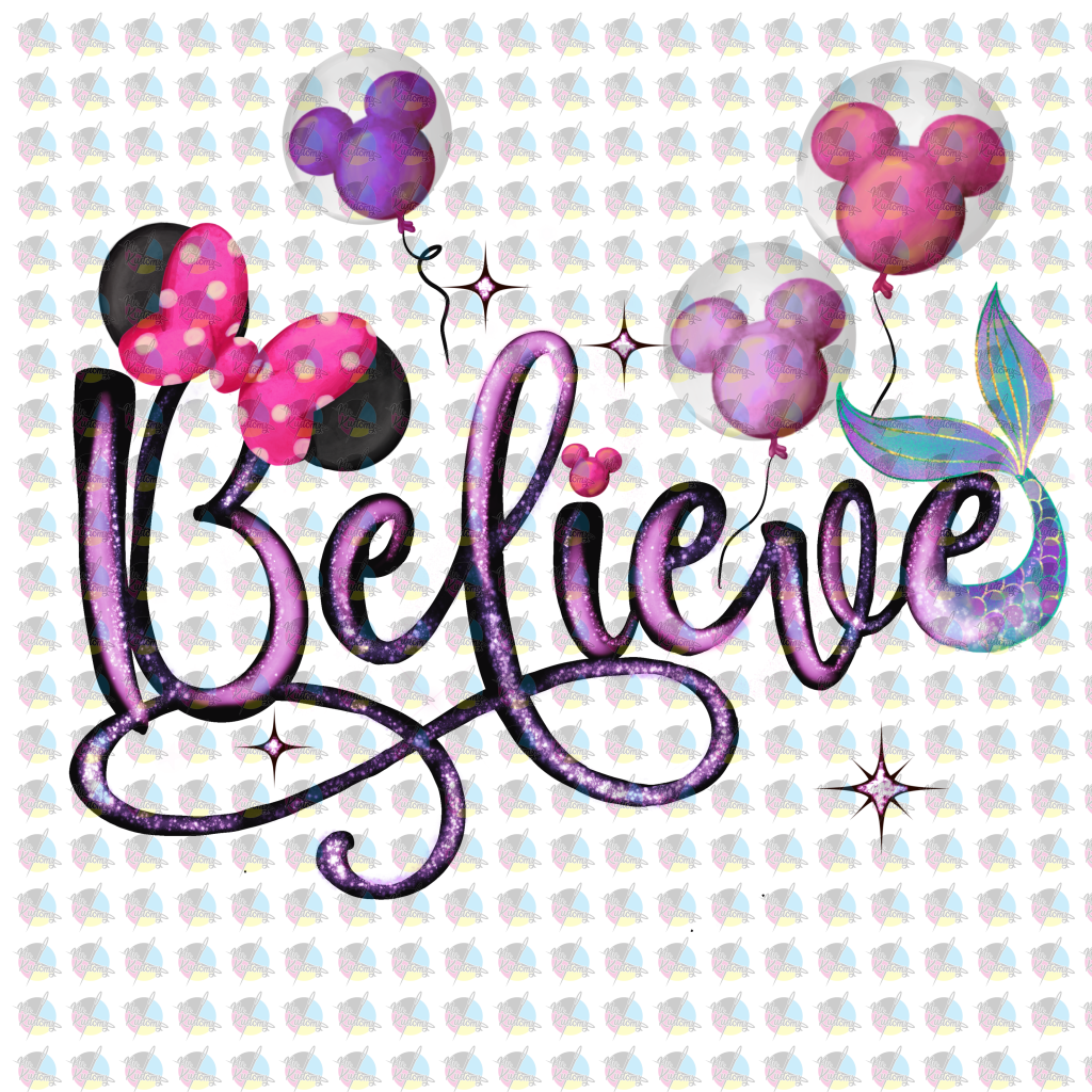 Pre-Order Believe Girl Mouse Glitter Dream Transfer Screen Print