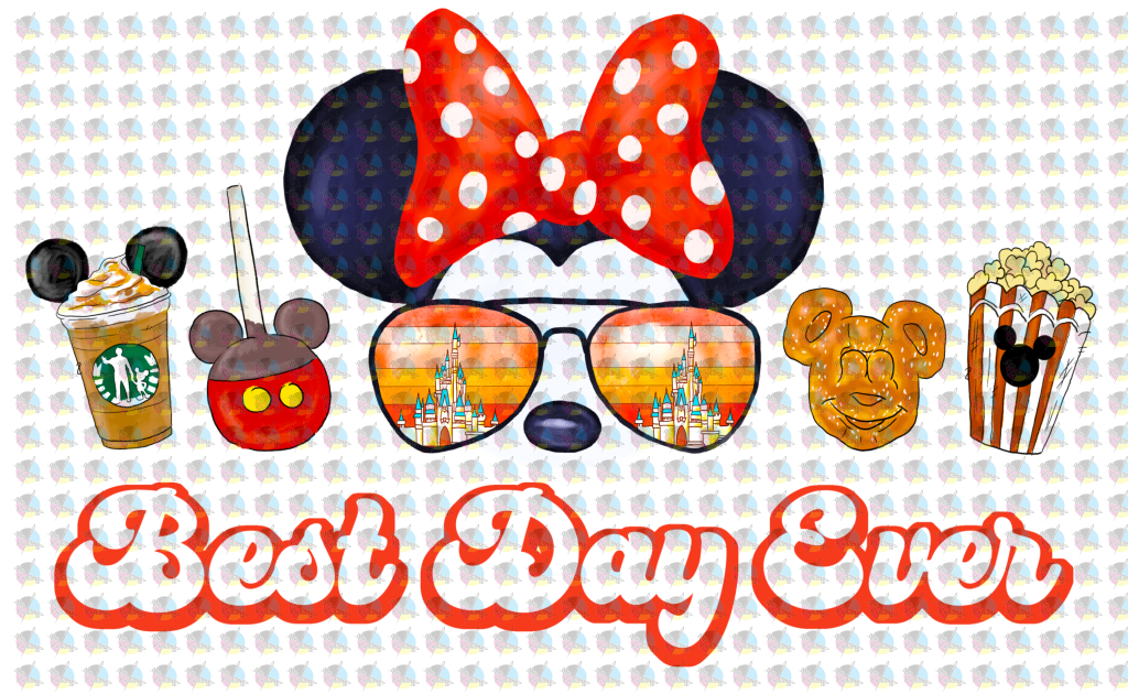 Pre-Order Best Day Ever Girl Mouse Glitter Dream Transfer Screen Print