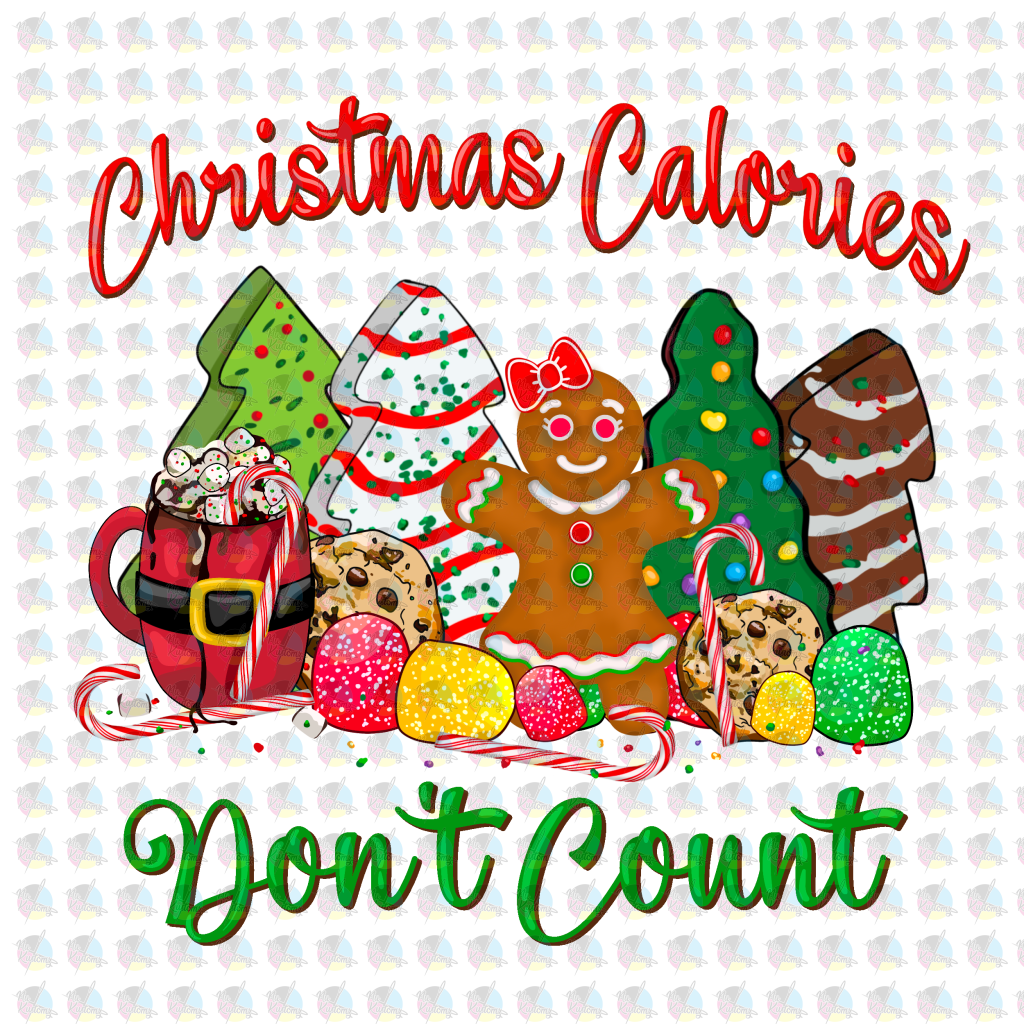 Pre-Order Christmas Calories Dont Count Non-Glitter Dream Transfers