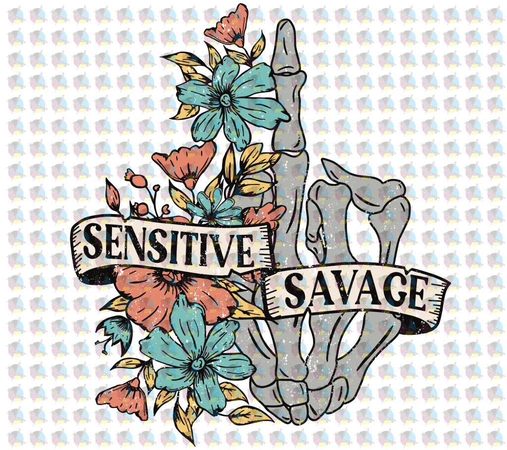 Pre-Order Distressed Sensitive Savage Glitter Dream Transfer Screen Print