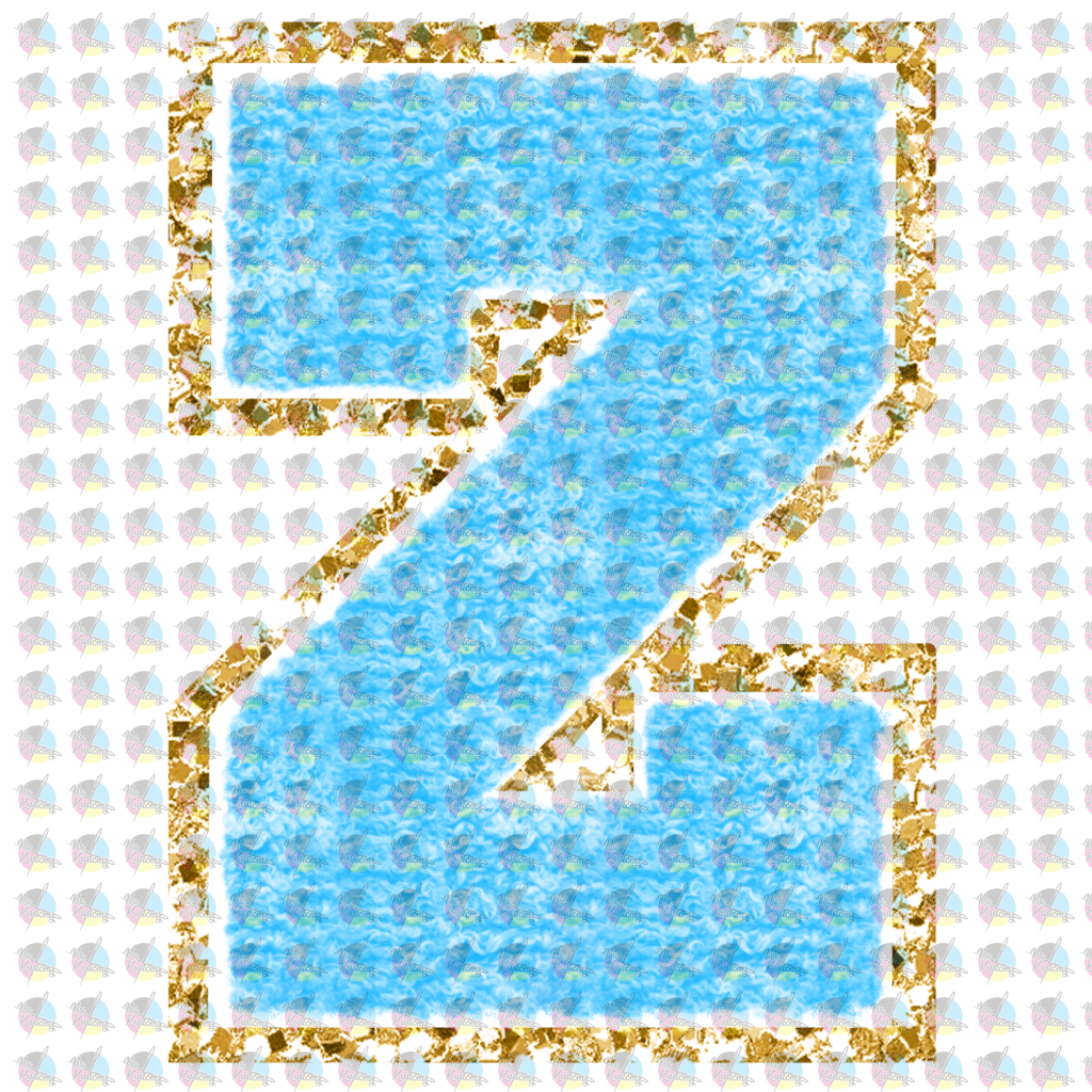 Pre-Order Faux Chenille Alphabet Blue Glitter Dream Transfer Screen Print